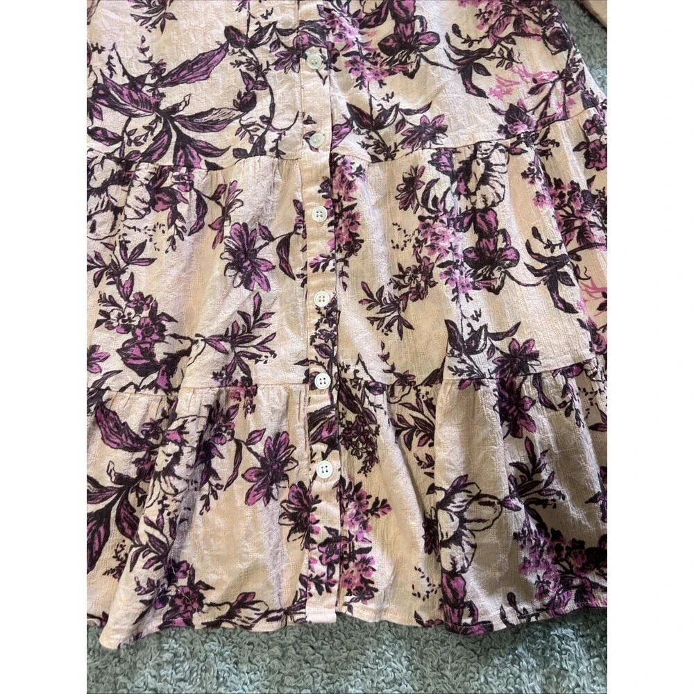 Free people floral tunic size extra small BoHo cottage core ruffled